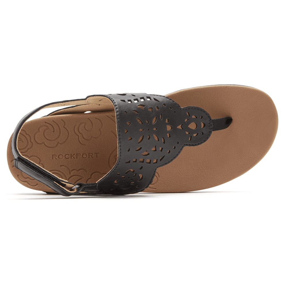 Rockport Sandaler Dam Svarta - Ridge Circle Cutout Thong - SQZHB1920